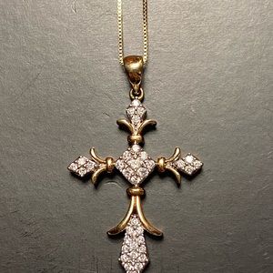 Zales Yellow Gold Diamond Cross